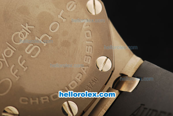 Audemars Piguet Royal Oak Offshore Grey Themes Chronograph Swiss Valjoux 7750 Automatic Movement Titanium Case with Black Rubber Strap-Run 12@Sec - Click Image to Close